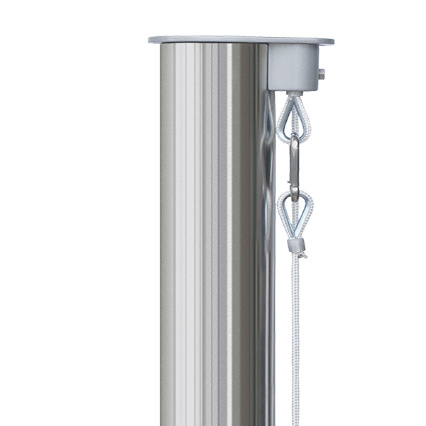 Fahnenmast aus Edelstahl, zylindrisch