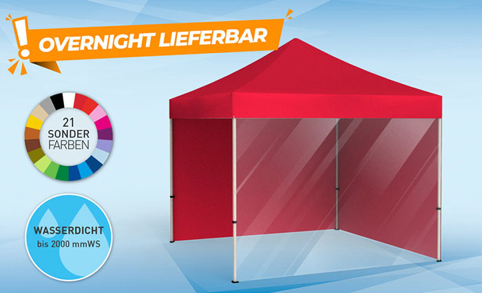 Einfarbige Zelte in Grundfarben bestellen