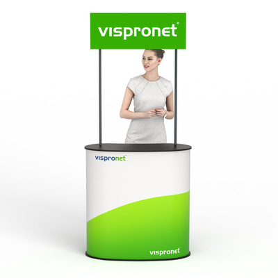 Messetheke Lamellen Counter mit Topschild