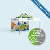 Faltzelt Premium 3 x 3 m mit 1 Wand, mit Druck