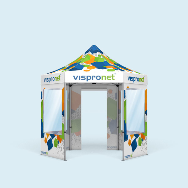 Faltzelt inkl. 1 Wand mit Tür + 4 Wänden mit Panoramafenstern