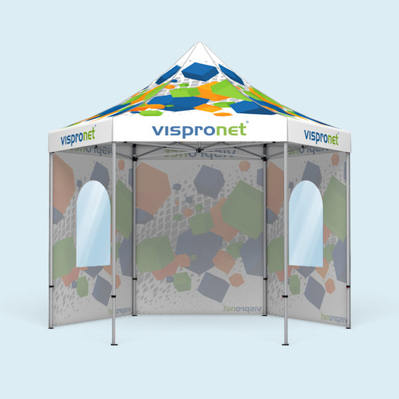 Faltzelt inkl. 1 Vollwand und 2 Wänden mit Rundfenster