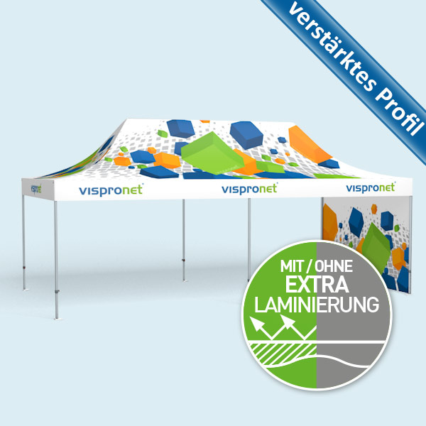 Faltzelt Premium 4 x 8 m mit einer Wand, Breite 4 m