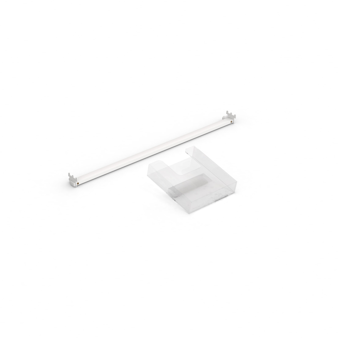 Lieferumfang: Stange für Prospekthalter & Haken 85 cm / Schlitzprofil