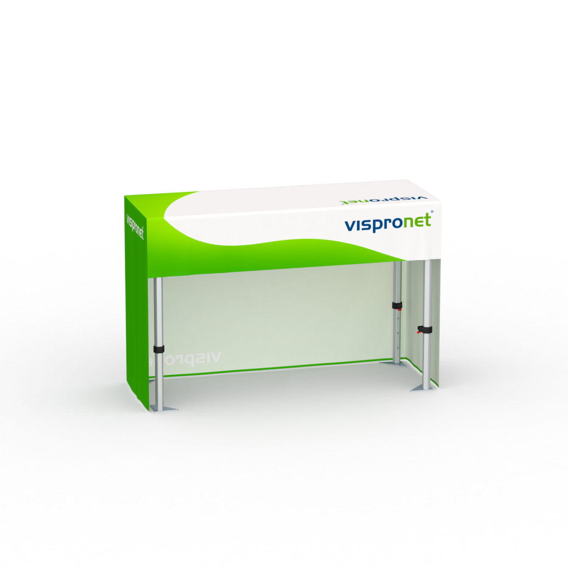 Falttisch Aluminium mit Husse, Rückseite kurz, Falttisch: 150x55 cm  