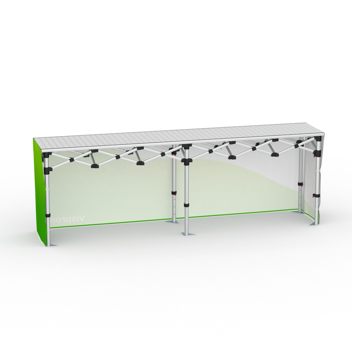 Falttisch Aluminium mit Banderole - Rückseite, Falttisch: 290x55 cm 