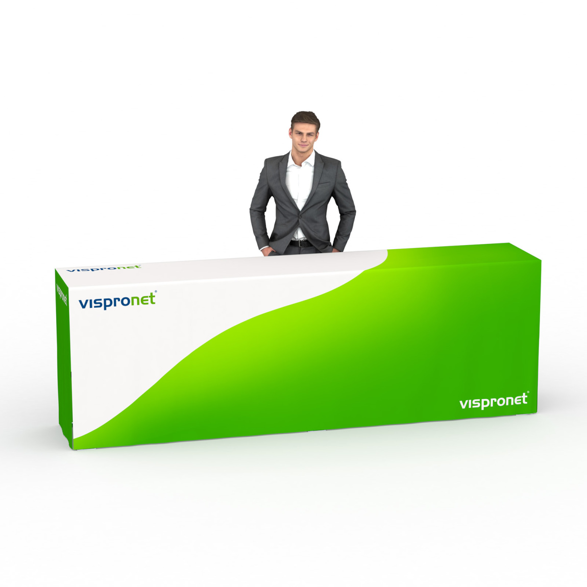 Falttisch Aluminium mit Husse - Seitenkanten halboffen, Falttisch: 290x55 cm 