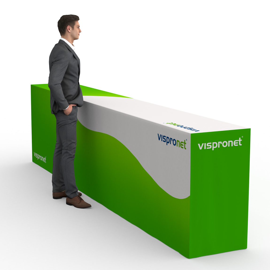 Falttisch Aluminium mit Husse - Seitenkanten geschlossen, Falttisch: 380x55 cm 