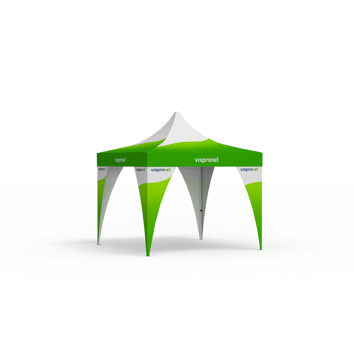 Eckbanner gebogen, 4er Set, mit Druck