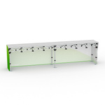 Falttisch Aluminium mit Banderole - Rückseite, Falttisch: 380x55 cm 