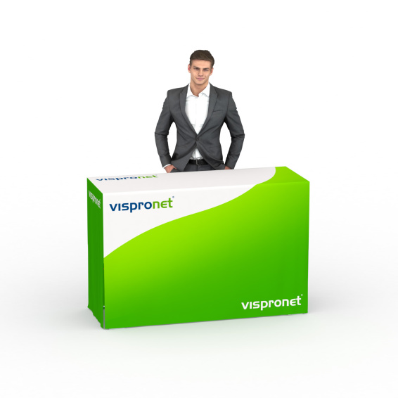 Falttisch Aluminium mit Husse - Seitenkanten halboffen, Falttisch: 150x55 cm  