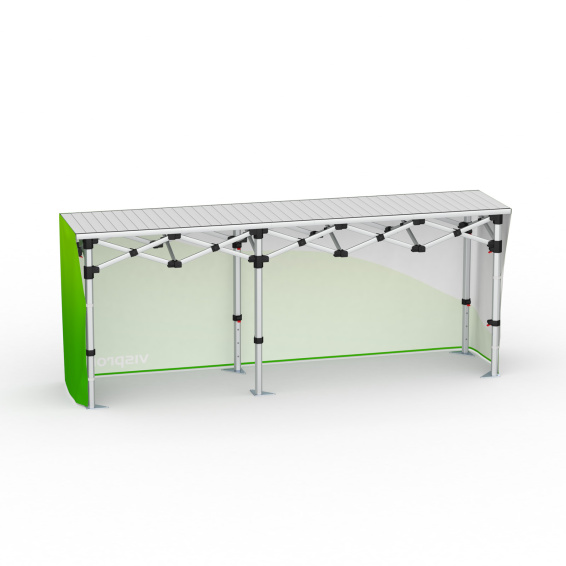 Falttisch Aluminium mit Banderole - Rückseite, Falttisch: 250x55 cm 