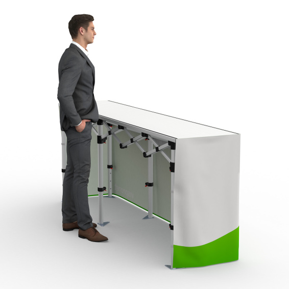 Falttisch Aluminium mit Banderole - Rückseite, Falttisch: 250x55 cm 