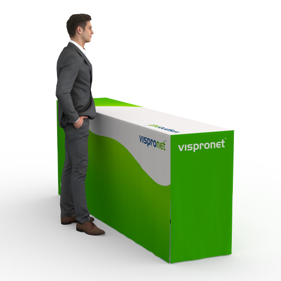 Falttisch Aluminium mit Husse - Seitenkanten halboffen, Falttisch: 250x55 cm  