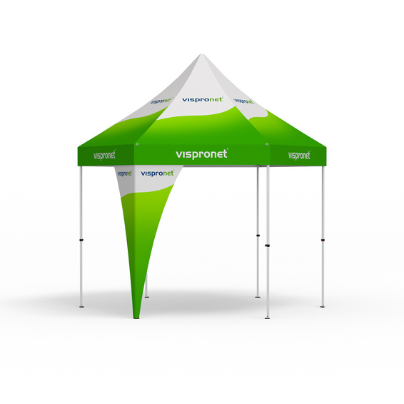 Eckbanner Hexagon gebogen, einzeln, mit Druck