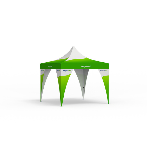 Eckbanner gebogen, 4er Set, mit Druck