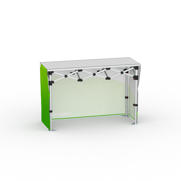 Falttisch Aluminium mit Banderole - Rückseite, Falttisch: 150x55 cm 