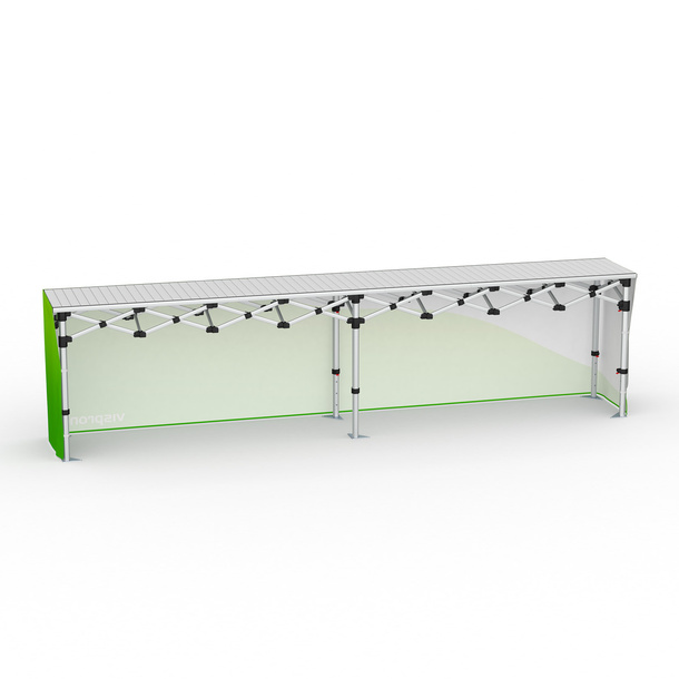 Falttisch Aluminium mit Banderole - Rückseite, Falttisch: 380x55 cm 
