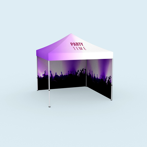 Faltzelt Basic: vollflächig, im Digitaldruck bedruckbar