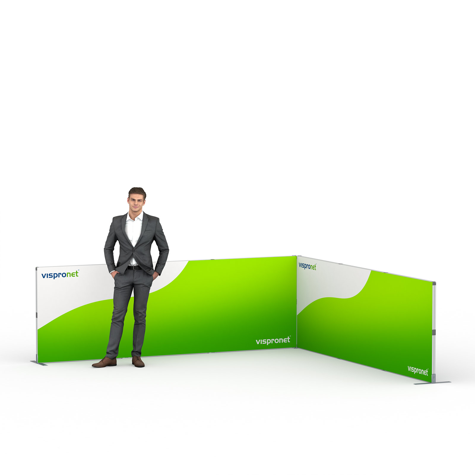 Kederrahmen flex -Eck-Modul, Systemhöhe: 100 cm, Systembreite: 100 cm x 200 cm