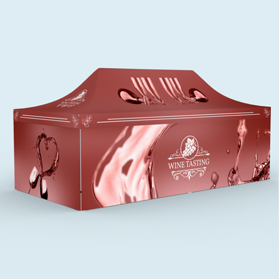 Faltzelt Premium: vollflächig, im Digitaldruck bedruckbar