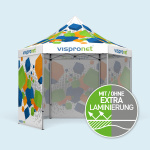Faltzelt Select Hexagon 4 m, 4 Vollwände, mit Druck