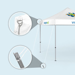 Faltpavillon mit Abspann-Set (optionales Zubehör)