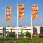 Hissfahne im Hochformat für Ausleger