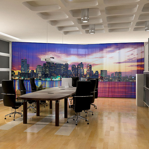 Vorhang im Querformat, Oberkante mit Gardinenband (nicht geriehen)