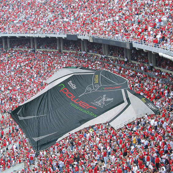 Fan Banner, Form T-Shirt, Größe 18 x 15 m