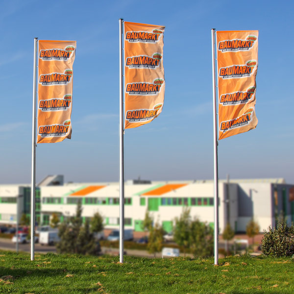 Hissfahne im Hochformat für Ausleger
