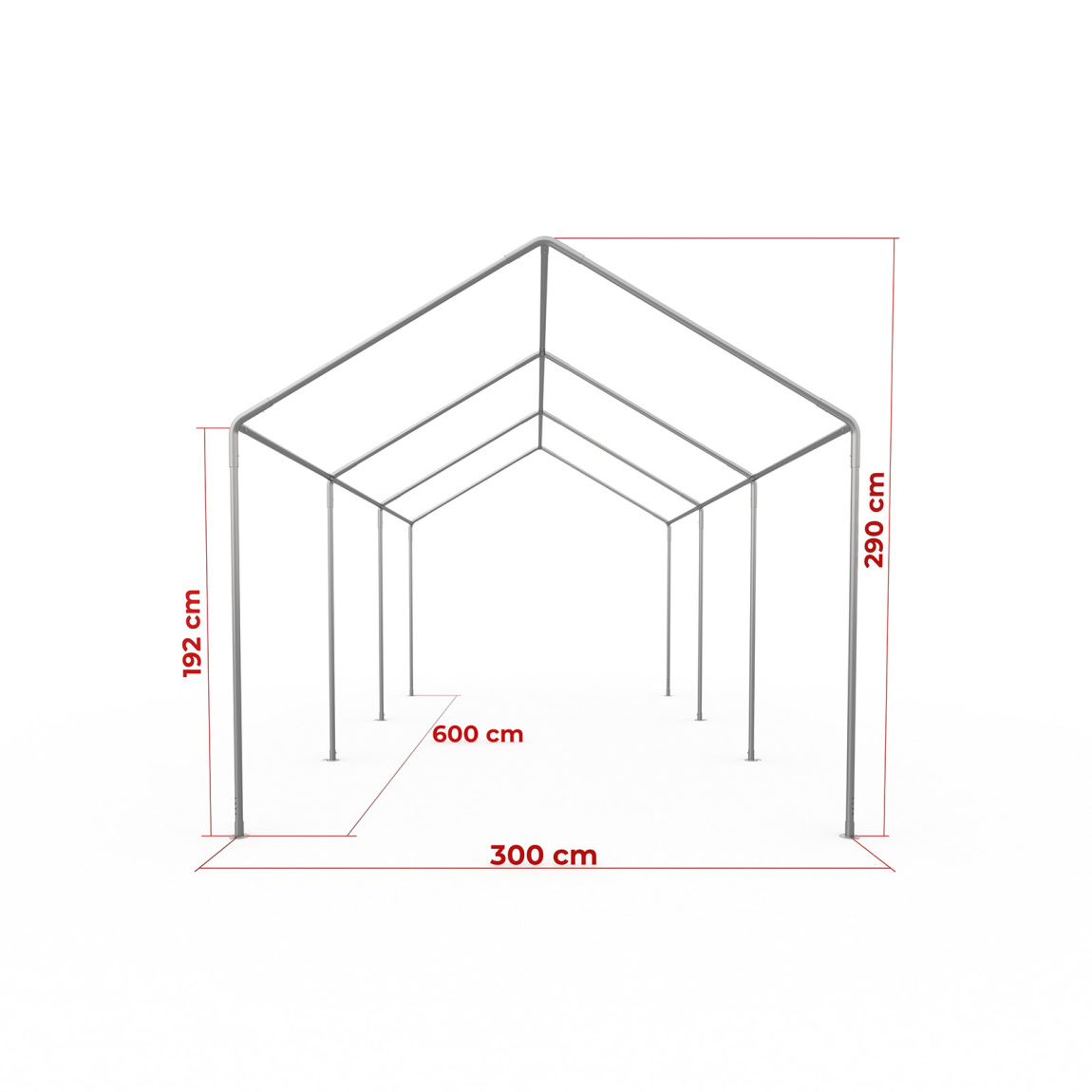 Zeltgestell Partyzelt Basic 3 x 6 m - Maße
