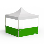 Faltpavillon Select, Beispiel mit 2 halbhohen Wänden