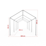 Zeltgestell Partyzelt Basic 3 x 8 m - Maße