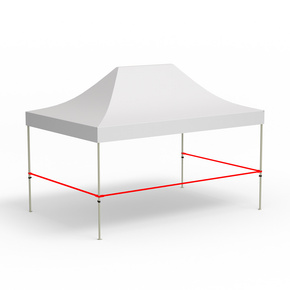 3 Querstangen für halbhohe Wände, Eckvariante (3 m | 4,5 m | 3 m)