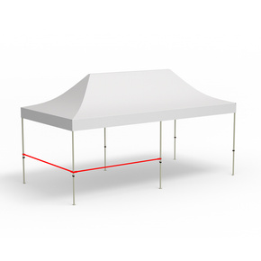 2 Querstangen für halbhohe Wände, Eckvariante (3 m | 3 m)