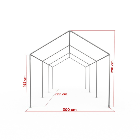 Zeltgestell Partyzelt Basic 3 x 6 m - Maße