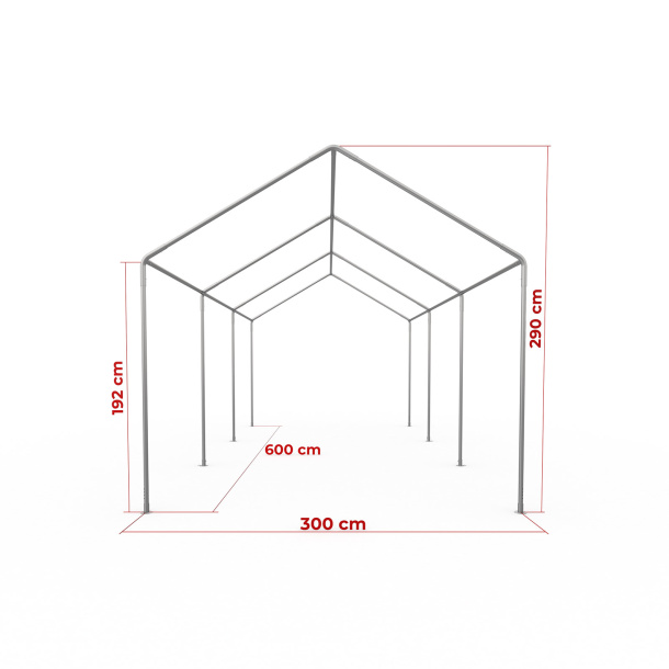Zeltgestell Partyzelt Basic 3 x 6 m - Maße