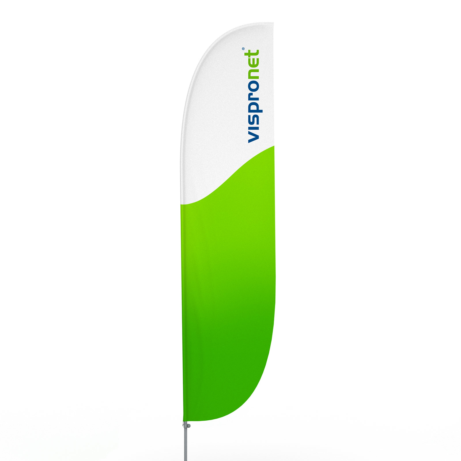 Beachflag® konvex, Hohlsaum bedruckt - ca. 10 % mehr Werbefläche