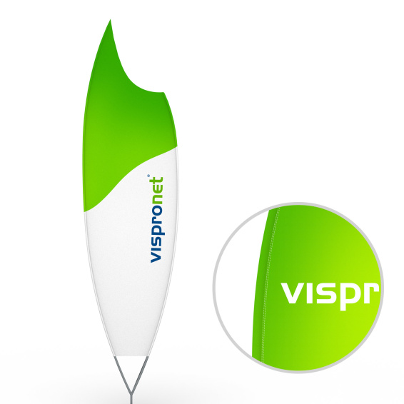 Beachflag® Moon, Hohlsaum bedruckt - ca. 10 % mehr Werbefläche