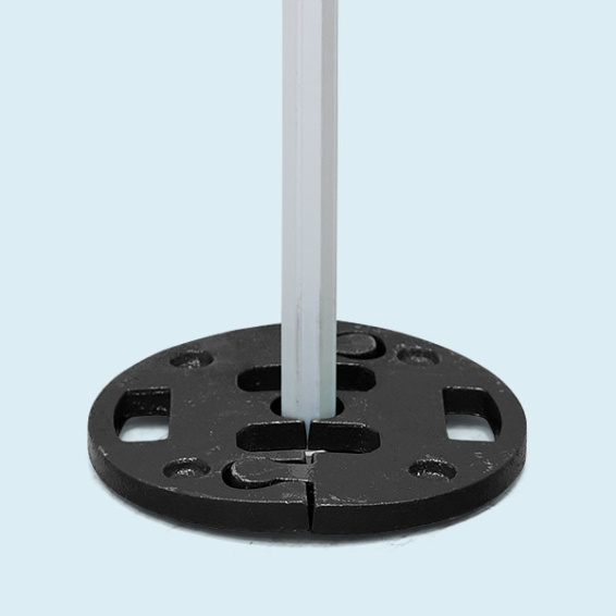 Einsatz im Außenbereich: mit Beschwerungsplatten - als Zubehör erhältlich