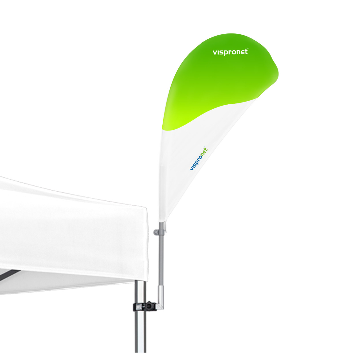 Faltpavillon Select mit senkrechtem Bowflag®-Halter und Bowflag®