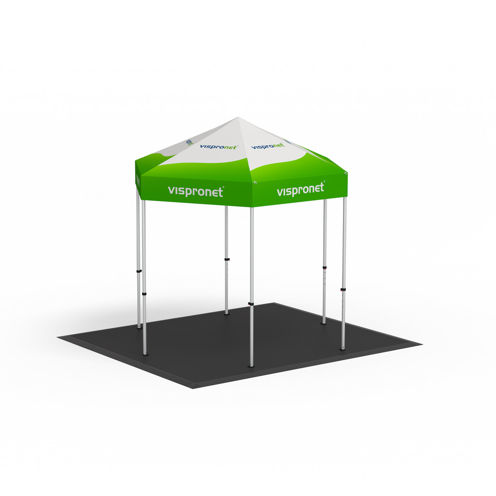 Faltpavillon Select Hexagon 3 m kombiniert mit dem Bodenplatten-Set 3 m