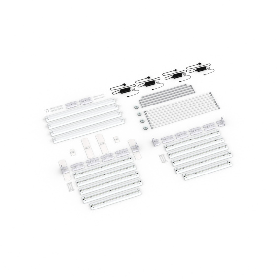 Lieferumfang: freistehende Variante, Systembreite 485cm, Systemhöhe 250cm