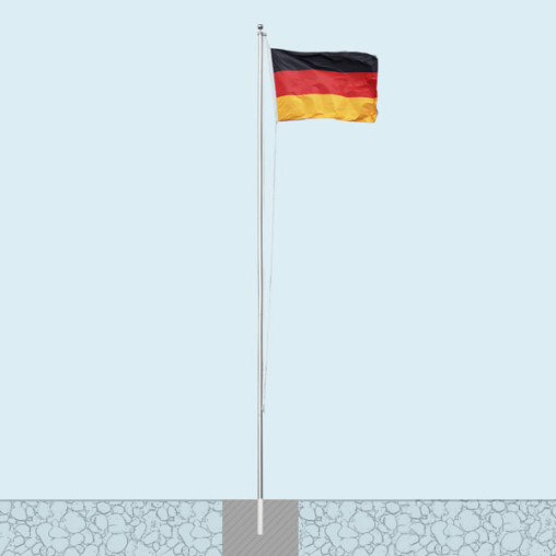 Fahnenmast Economy mit Bodenhülse und Deutschlandfahne