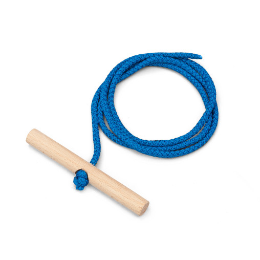 Zugseil blau, mit Holzknauf, für Rodel und Schlitten