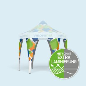 Eckbanner Hexagon gebogen, 6er-Set, mit Druck