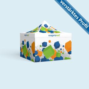 Faltzelt Premium 3 x 3 m, 4 Wände, mit Druck