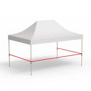 3 Querstangen für halbhohe Wände, Eckvariante (3 m | 4,5 m | 3 m)