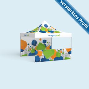 Faltzelt Premium 3 x 3 m, 2 Wände, mit Druck